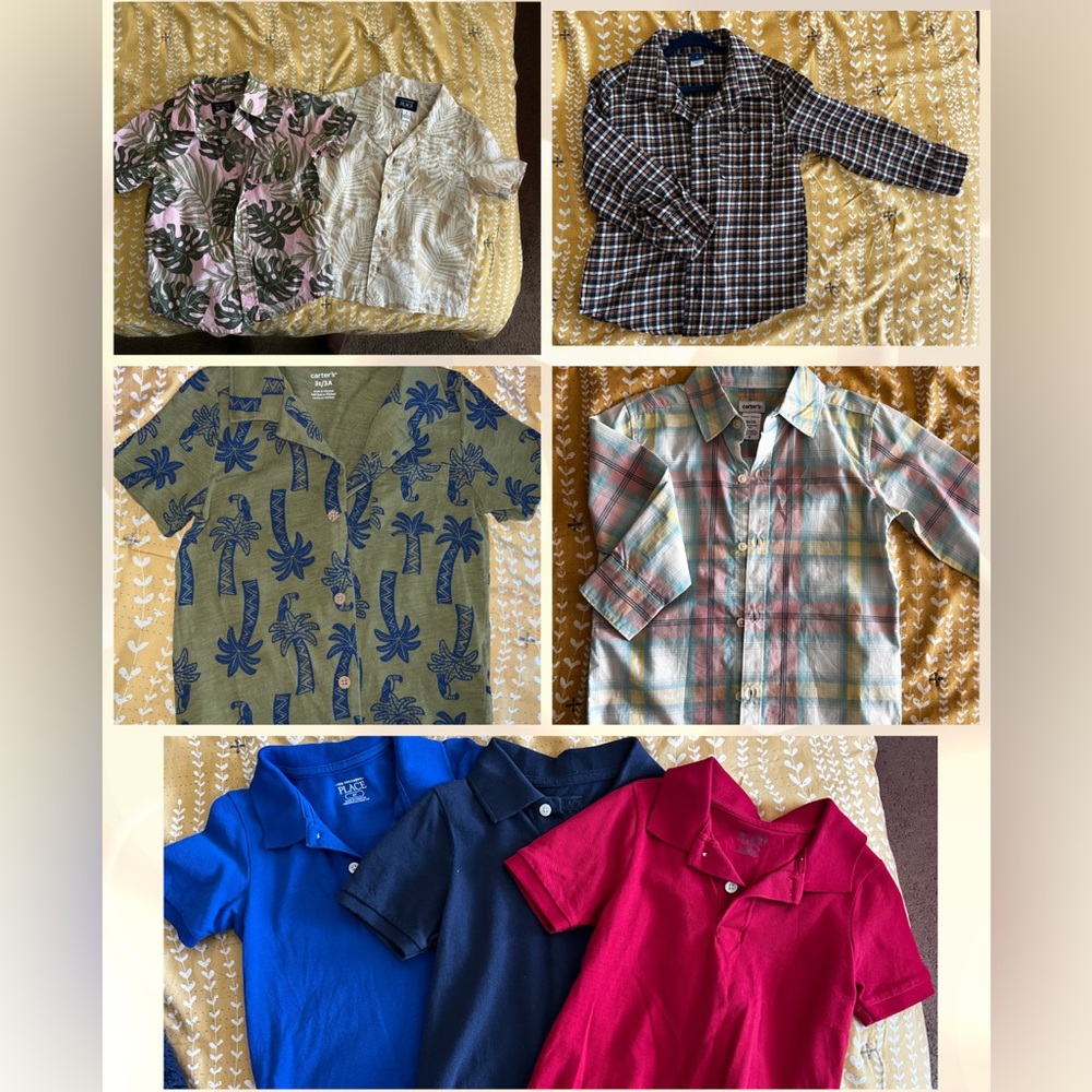 Lot of 8 Toddler Boys Polo and Button-down shirts